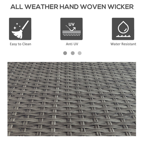 PE Rattan Pool Towel Rack with 2 Storage Shelves Basket Mixed gray