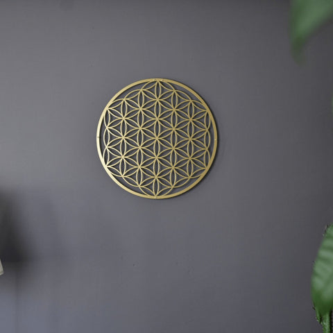 One-piece Flower Of Life Metal Wall Decoration. Bedroom Wall Ornament. Living Room Wall Adornment. Lotus Wall Artwork. Couch Above Decor. Floral Wall. TikTok, Temu For Pick-up