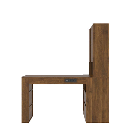 L Shaped Desk,Computer Desk With Drawers,Bookshelf,with LED Light,Modern Corner Desk,Home Office Desk,L-Shaped Study Table Writing Desk,Corner Gaming Computer Desk With Storage