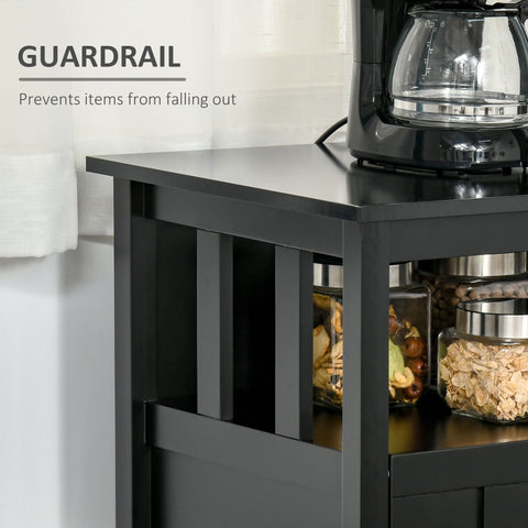 Sideboard Buffet Cabinet, Coffee Bar Cabinet with 2 Doors and Adjustable Shelves, Console Table for Kitchen Entryway Living Room, Black