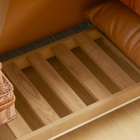 Console Table, Farmhouse Entryway Table with Storage Slatted Shelf, Rustic Sofa Table with Anti-Tipper for Living Room, Hallway, Brown