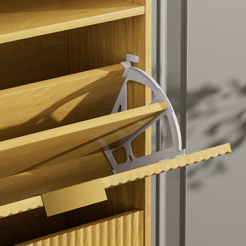 Shoe Cabinet Storage For Entryway Hidden Shoes Storage Cabinet With 2 Flip Drawers, Tall Free Standing Shoe Organizer Rack For Foyer, Hallway. Natural,31.6'' L X 9.6'' W X 40'' H.