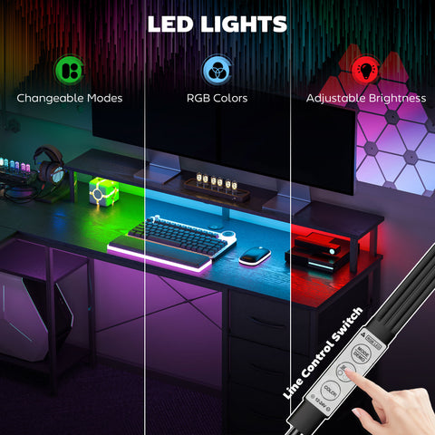66" Reversible L Shaped Computer Desk