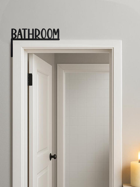 1pcs Black Metal Wall Decoration With English Letters, Charming Door Frame Decor