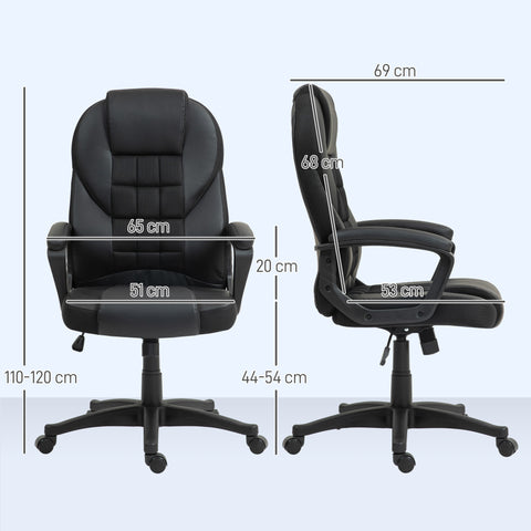 Faux Leather Office Chair - Black