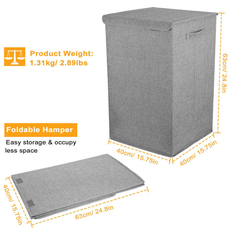 1Pc Foldable Laundry Hampers Washing Clothes Laundry Basket With Lid Handles Storage Organizer