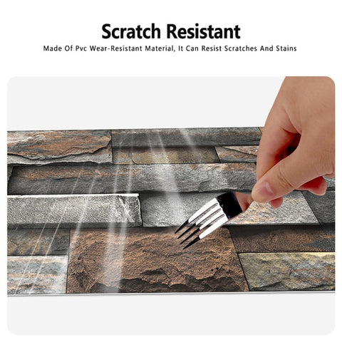 Dark Brown Marble Anti-Splash Wallpaper Peel And Stick PVC Waterproof And Oilproof Easy To Install Self-Adhesive Kitchen Bathroom Wall Decoration