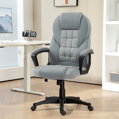 Faux Leather Office Chair - Grey