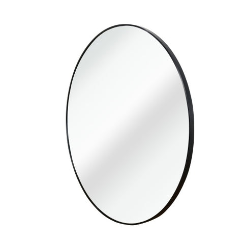 Black  16 Inches Metal Round Bathroom Mirror