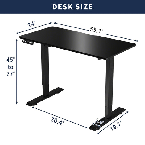 Electric Standing Desk Height Adjustable Desk For Home And Office Computer Table Gaming Desk Modern Luxiury Table 55  Lift-up Desk