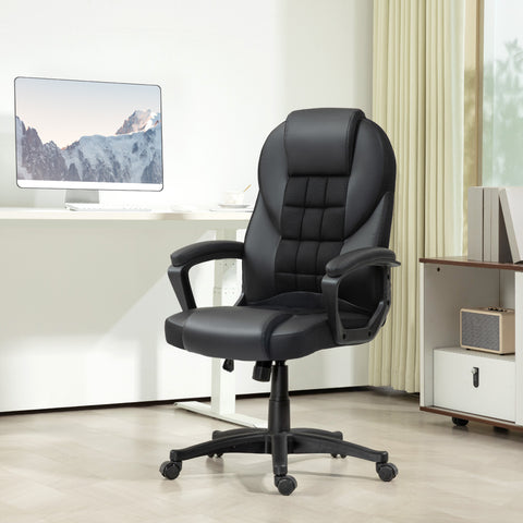 Faux Leather Office Chair - Black