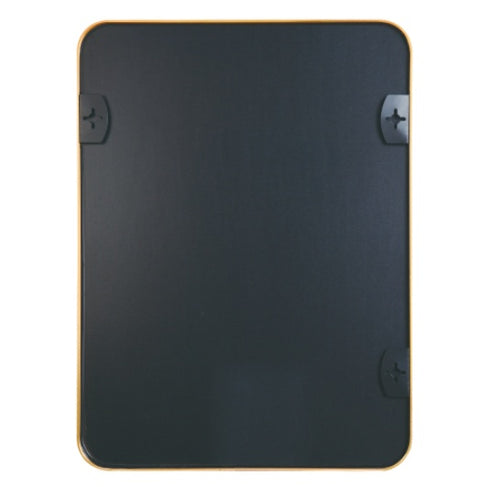 24x32 Inch Gold Metal Framed Rectangular Bathrrom Mirror For Wall.