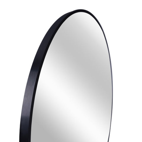 Black  16 Inches Metal Round Bathroom Mirror