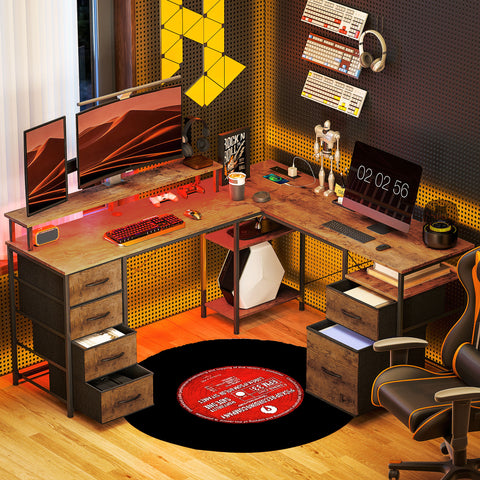 66" Reversible L Shaped Computer Desk