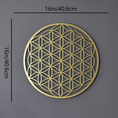 One-piece Flower Of Life Metal Wall Decoration. Bedroom Wall Ornament. Living Room Wall Adornment. Lotus Wall Artwork. Couch Above Decor. Floral Wall. TikTok, Temu For Pick-up