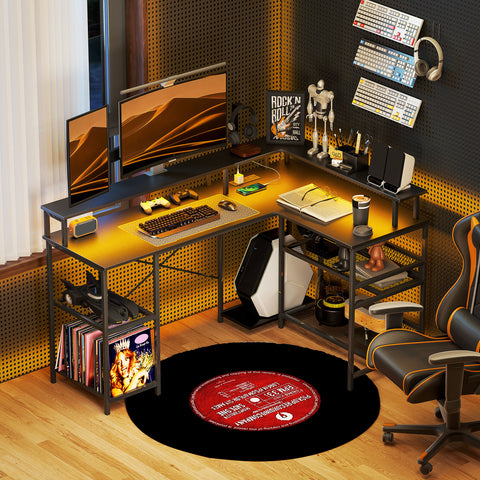 59" L Shaped Desk with Storage