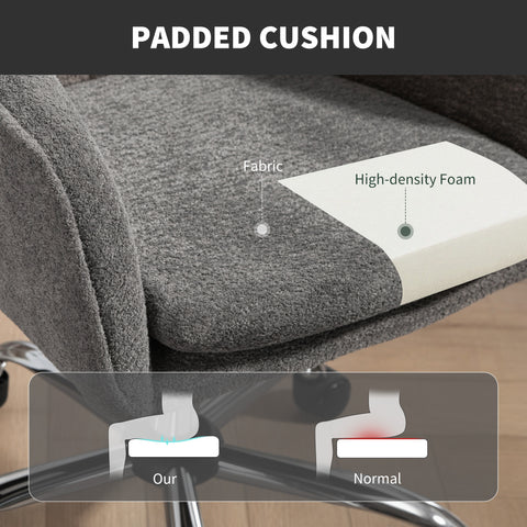 Velvet-Feel Office Chair - Grey