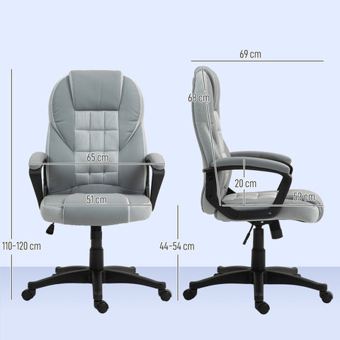 Faux Leather Office Chair - Grey
