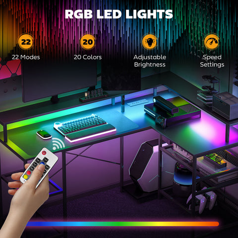 59" L Shaped Desk with Storage