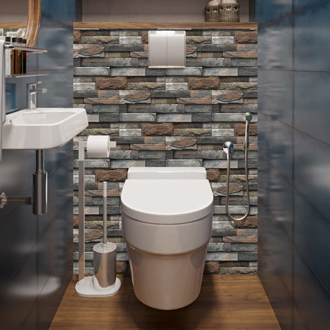 Dark Brown Marble Anti-Splash Wallpaper Peel And Stick PVC Waterproof And Oilproof Easy To Install Self-Adhesive Kitchen Bathroom Wall Decoration