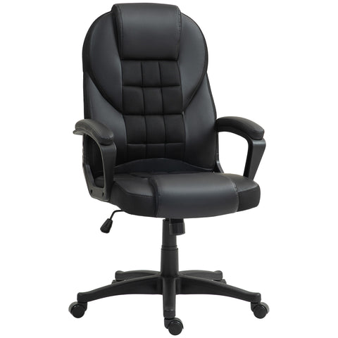 Faux Leather Office Chair - Black